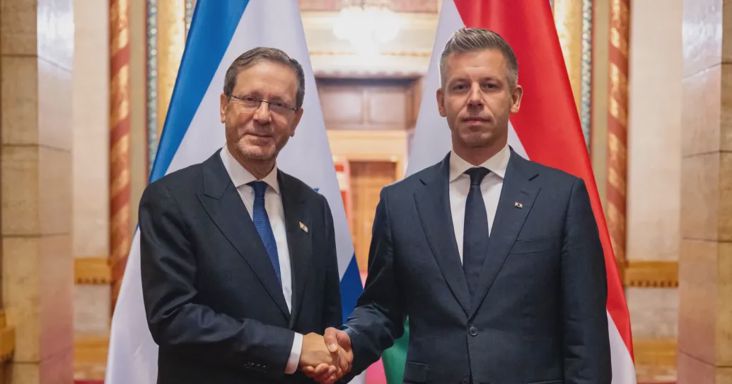Budapesten fogadta Jichák Hercog izraeli elnököt Magyar Péter