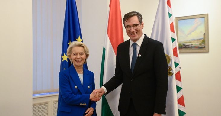 A Városházán fogadta Karácsony Gergely Ursula von der Leyent, közös kép is készült