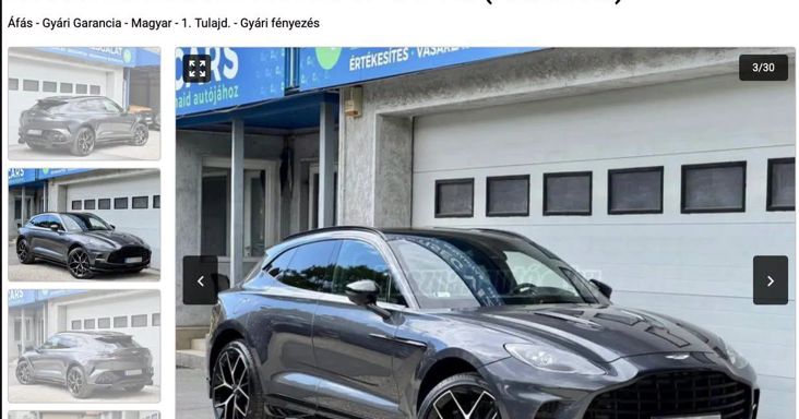 Használtautó-hirdetésben szúrták ki a Sarka Katáék által lízingelt Aston Martint