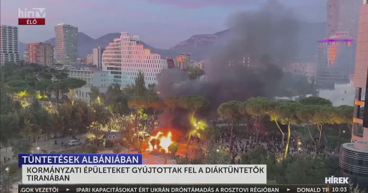 Tirana lángokban áll, tovább folytatódnak az erőszakos tüntetések