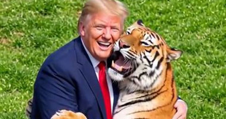 Az angliai tirgistámadás után Trump kitett egy videót, amelyen a tigrissel hancúrozik